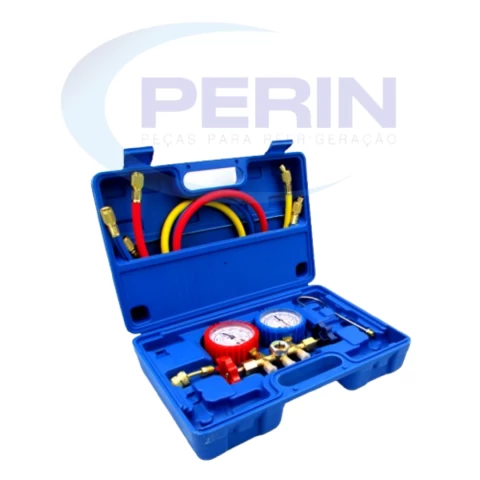 Conjunto Manifold AGT com Mangueiras 150cm e Maleta – R22, R134a, R410a, R404a