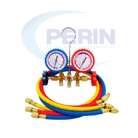 Conjunto Manifold AGT (R12 / R22 / R134a / R404A) Mangueiras 90cm