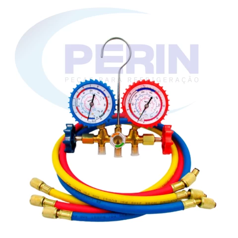 Conjunto Manifold AGT com Mangueira 90cm (R12, R22, R134a, R404)