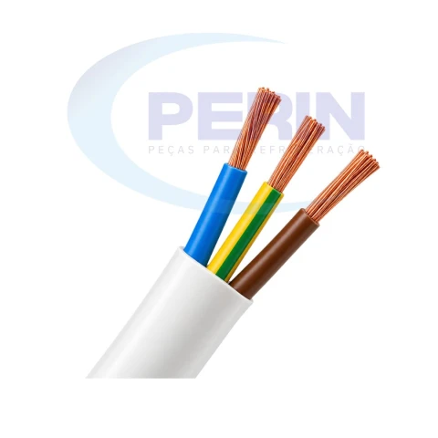 Cabo Flexível PP 3 x 1,5mm² Branco Cobreado