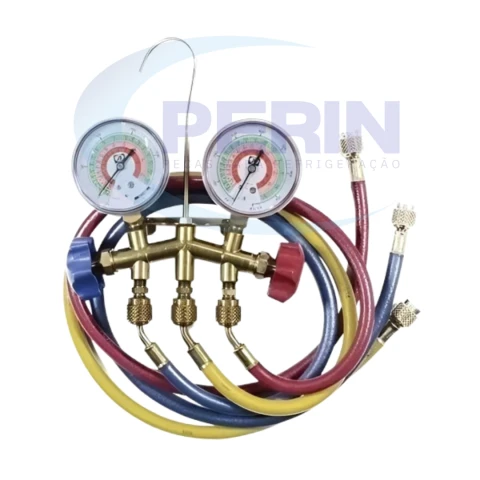 Conjunto Manifold JB 2 Vias R22 R134a R404 com Mangueiras 90cm