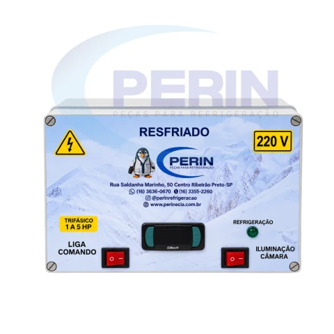 Quadro de Comando para Refrigeração 1 a 5HP 220V Trifásico