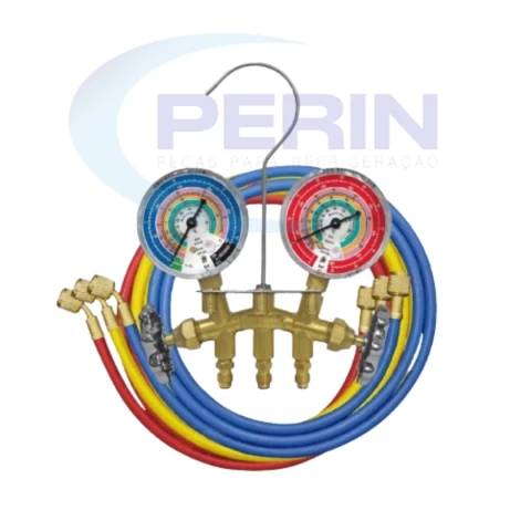 Conjunto Manifold Mastercool para R22, R507A, R404A e R410A com Mangueiras de 150cm