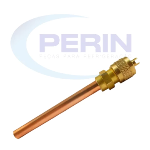 União Schrader para Solda 1/4 SAE com 10cm