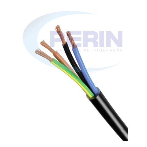 Cabo Flexível PP 4x2,5mm² Preto Cobreado por Metro